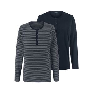 Tchibo - 2 Pyjama-Shirts - Dunkelblau/Gestreift - 100% Baumwolle - Gr.: XL Baumwolle 1x XL male