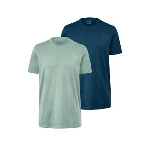 Tchibo - 2 T-Shirts mit Rundhalsausschnitt - Dunkelblau/Meliert - 100% Baumwolle - Gr.: 56/58 Baumwolle 1x 56/58 male