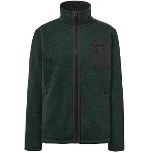 Tchibo - Thermo-Strickfleecejacke - Dunkelgrün/Meliert - Gr.: L Polyester  L