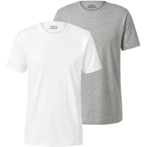 Tchibo - 2 T-Shirts mit Rundhalsausschnitt - Weiss/Meliert - 100% Baumwolle - Gr.: XXL Baumwolle 1x XXL male