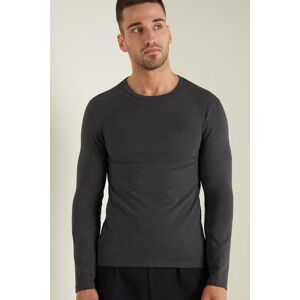 Tezenis Langarm-Shirt Rundhals Thermobaumwolle Mann Grau Größe L