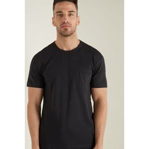 Tezenis Baumwoll-T-Shirt mit Brusttasche Mann Schwarz Größe M
