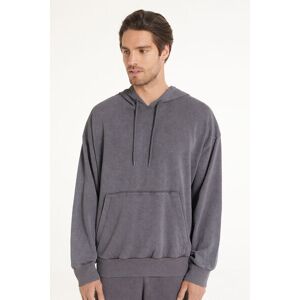 Tezenis Langarm-Sweatshirt mit Kapuze in Delavé-Optik Mann Grau Größe M
