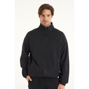 Tezenis Basic-Sweatshirt mit langen Ärmeln, Reißverschluss und Taschen Mann Schwarz Größe XL