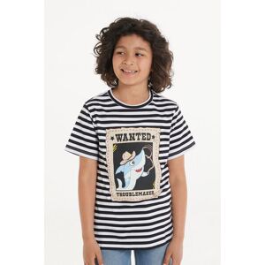 Tezenis T-Shirt aus Baumwolle mit Rundhalsausschnitt und Allover-Print Junge Streifen Größe 8-9