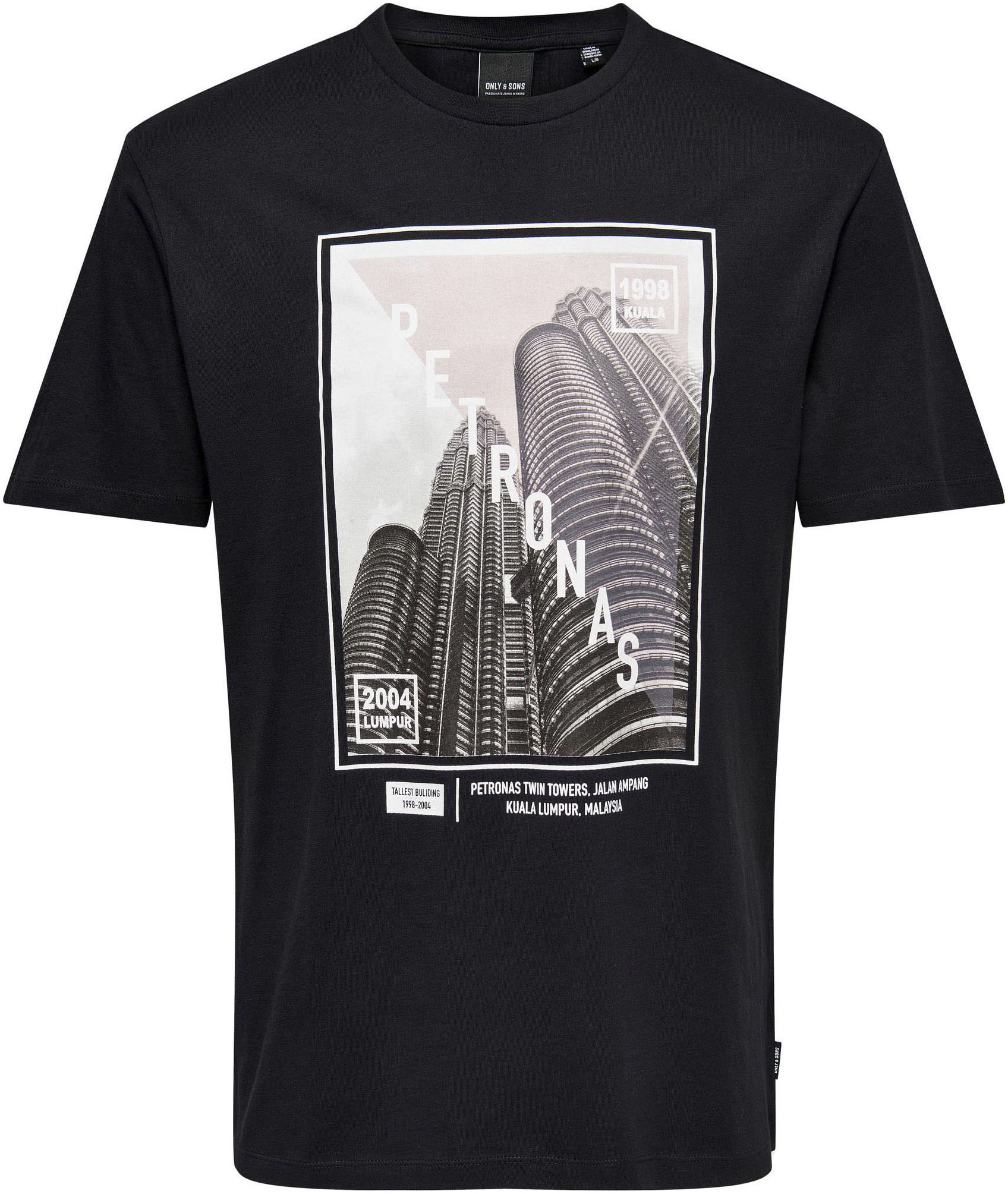 ONLY & SONS T-Shirt »TUCKER REG TEE« schwarz  L (52) M (50) S (46/48) XL (54/56) XXL (58/60)