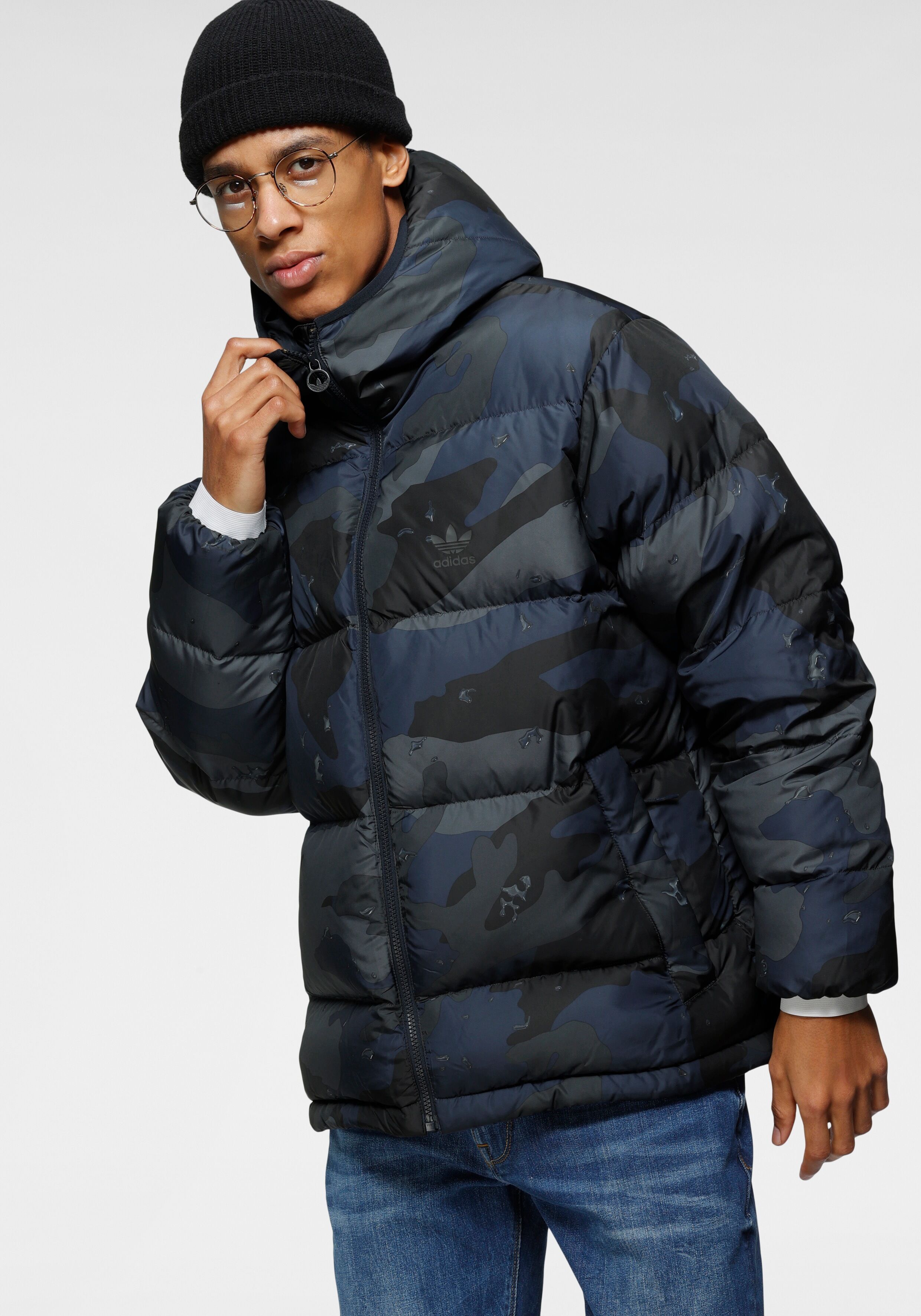 Adidas Originals Steppjacke »CAMO PUFF JACKT« blau  L M S XL XS XXL