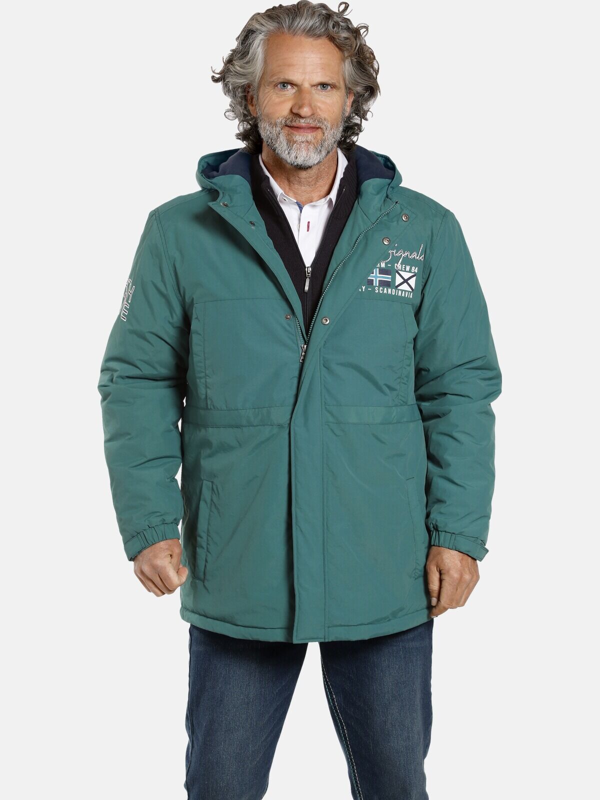 Jan Vanderstorm Outdoorjacke »EVIND«, sportliche Winterjacke blau  54 (L) 56 (XL) 58 (XL) 60 (XXL) 62 (XXL) 64 (3XL) 66 (3XL) 68 (4XL) 70 (4XL) 72 (5XL) 74 (5XL)