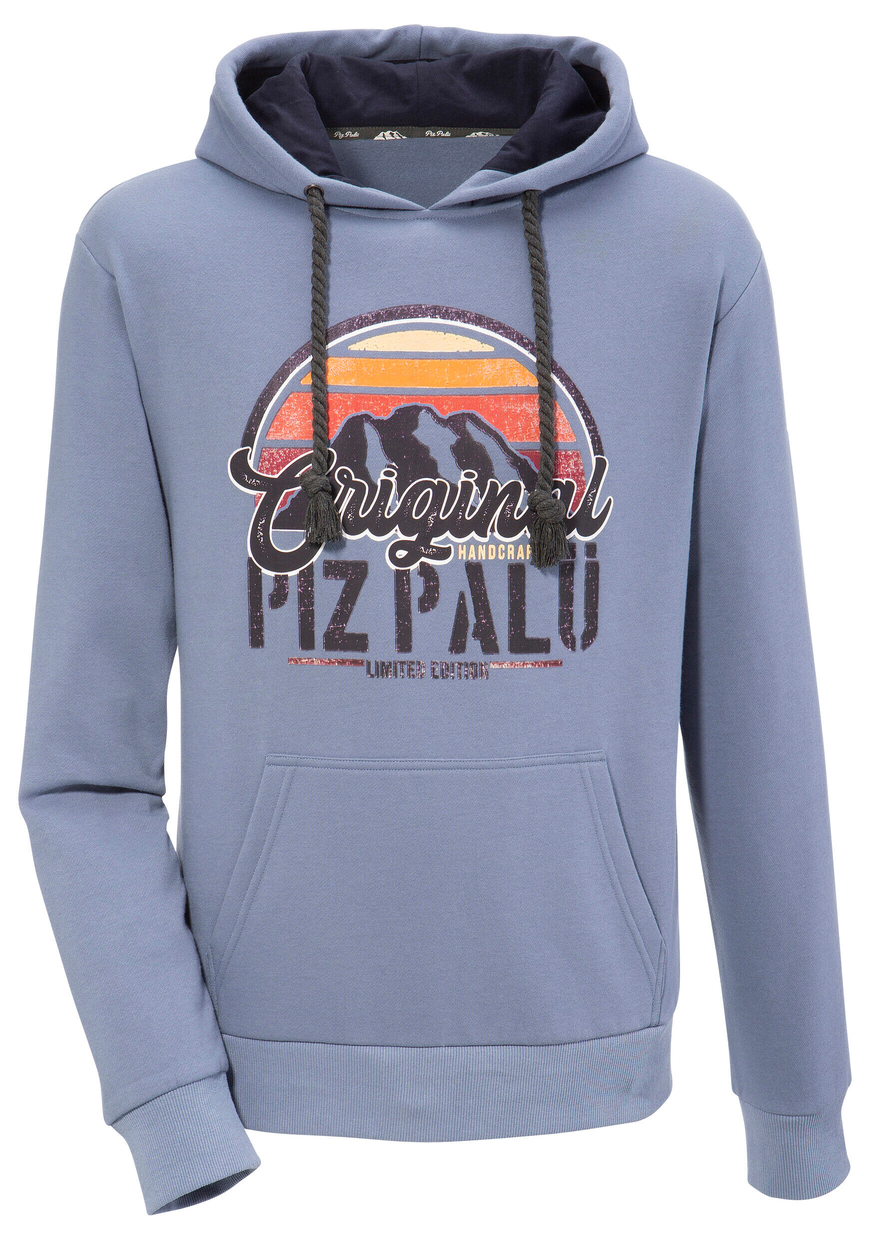 Piz Palü Kapuzenpullover, Herren, mit Printmotiv blau  L/52 M/50 S/46 (48) XL/54 XXL/56