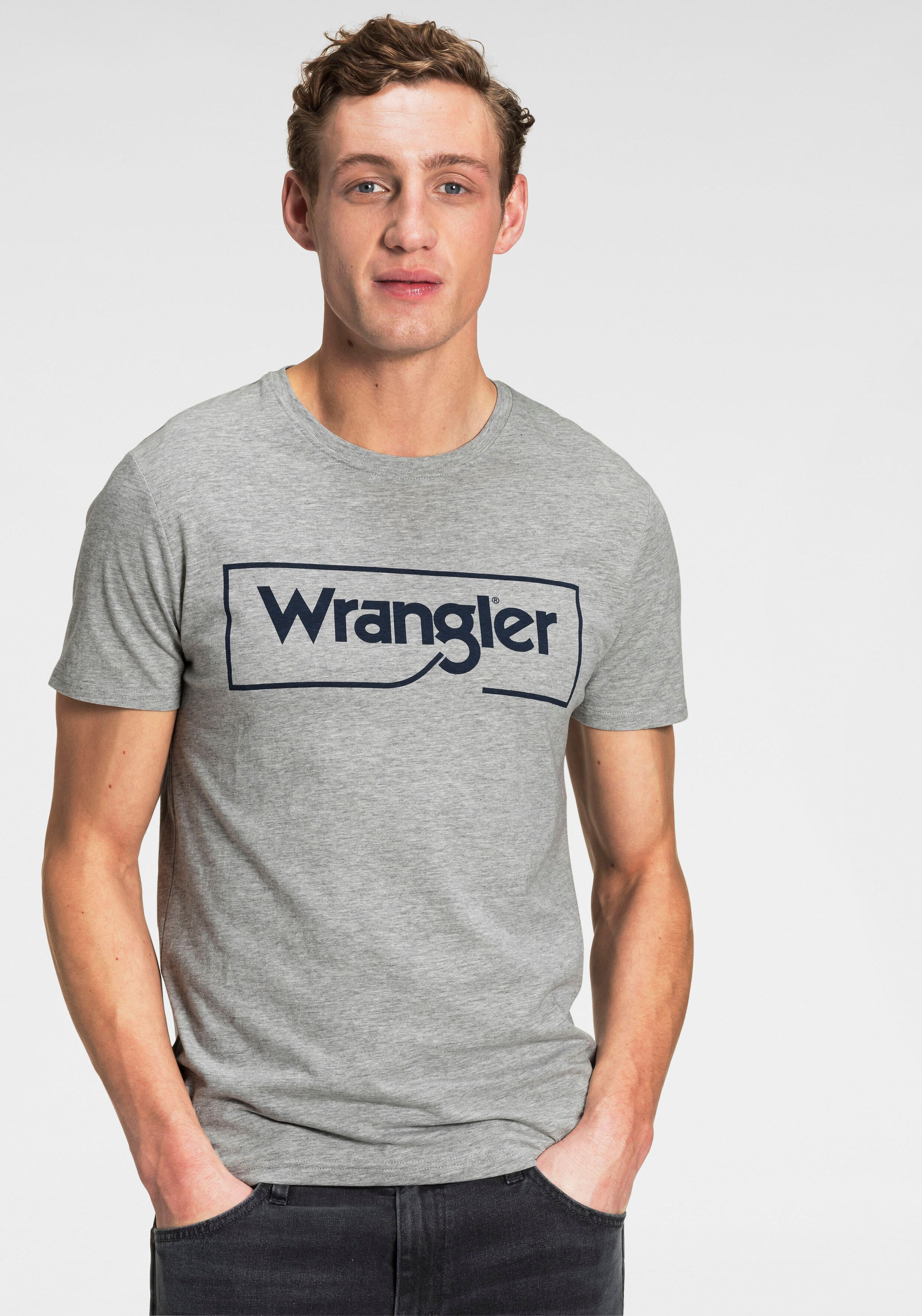 Wrangler T-Shirt »Frame Logo Tee« grau  4XL L M S XL XXL XXXL