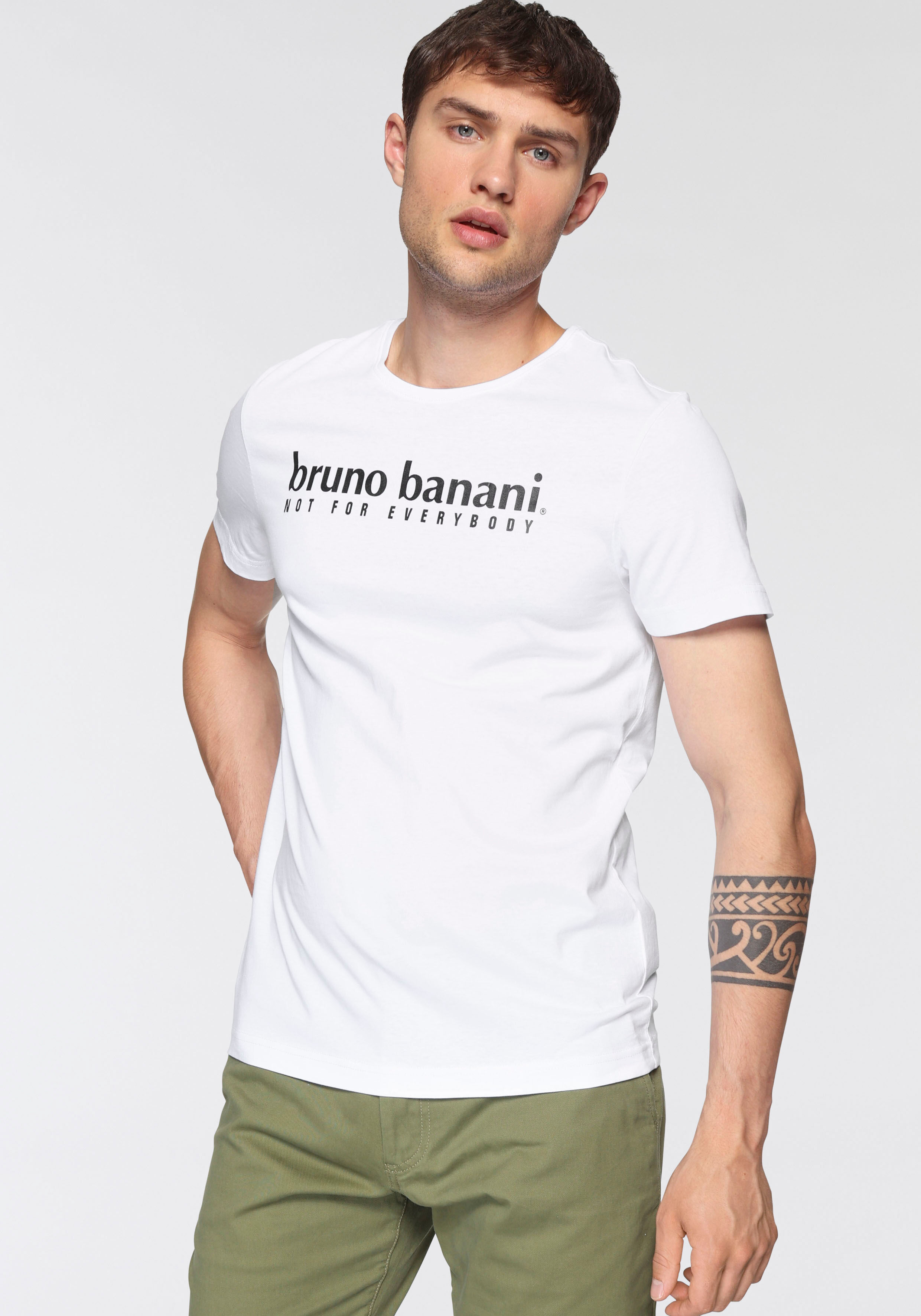 Bruno Banani T-Shirt, (2er-Pack), mit Markenfrontprint schwarz  4XL (68/70) L (52/54) M (48/50) S (44/46) XL (56/58) XXL (60/62) XXXL (64/66)