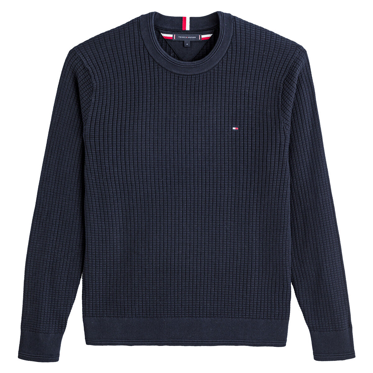 Tommy Hilfiger Pullover Structure, Strukturstrick aus Baumwolle BLAU;SCHWARZ;GRAU