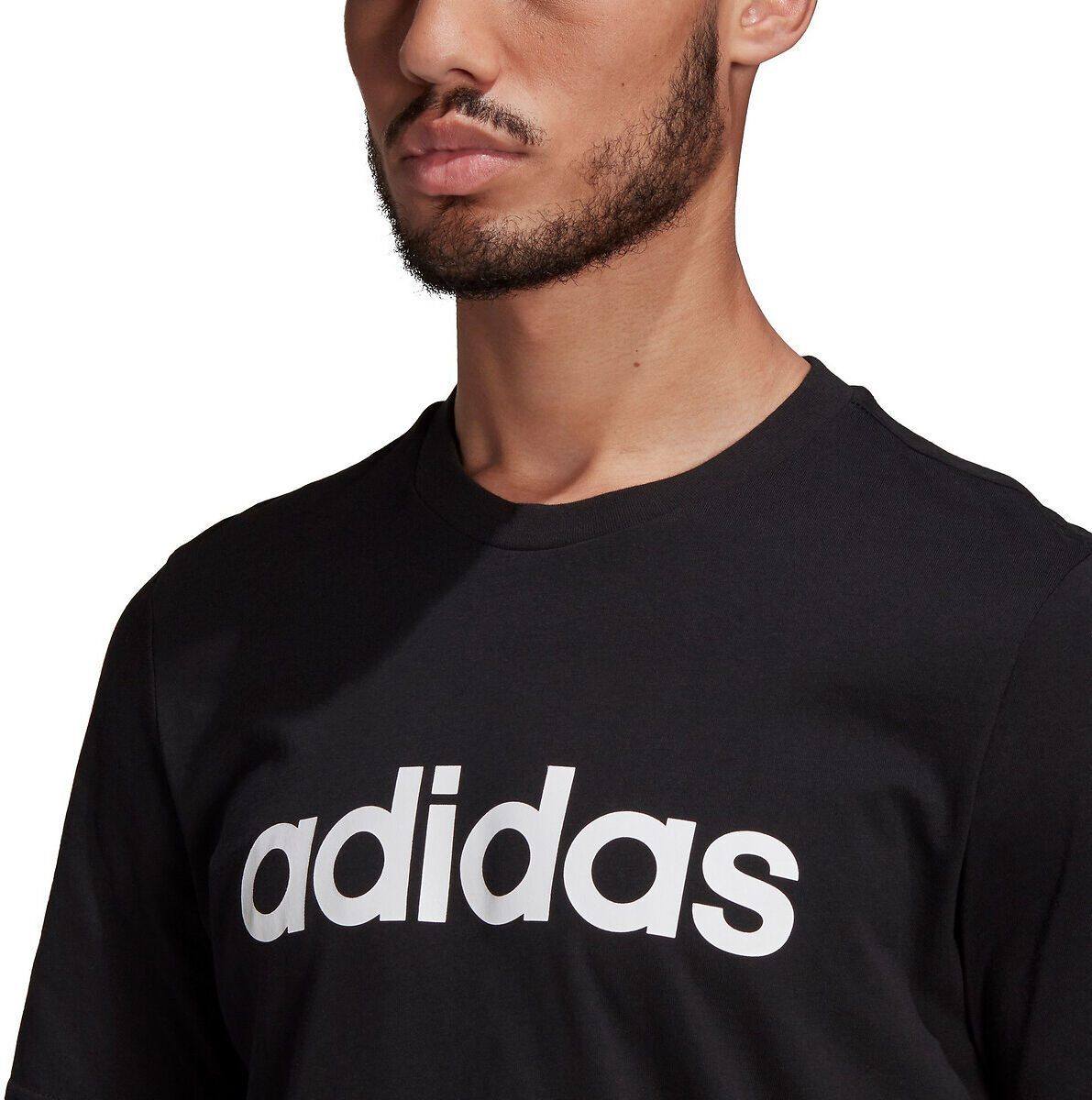 Adidas T-Shirt, Logoprint auf der Brust SCHWARZ