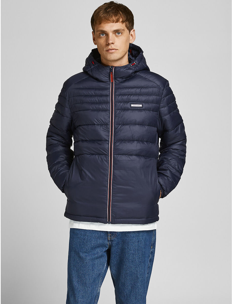 JACK & JONES Leichte Kapuzensteppjacke Ace SCHWARZ;BLAU