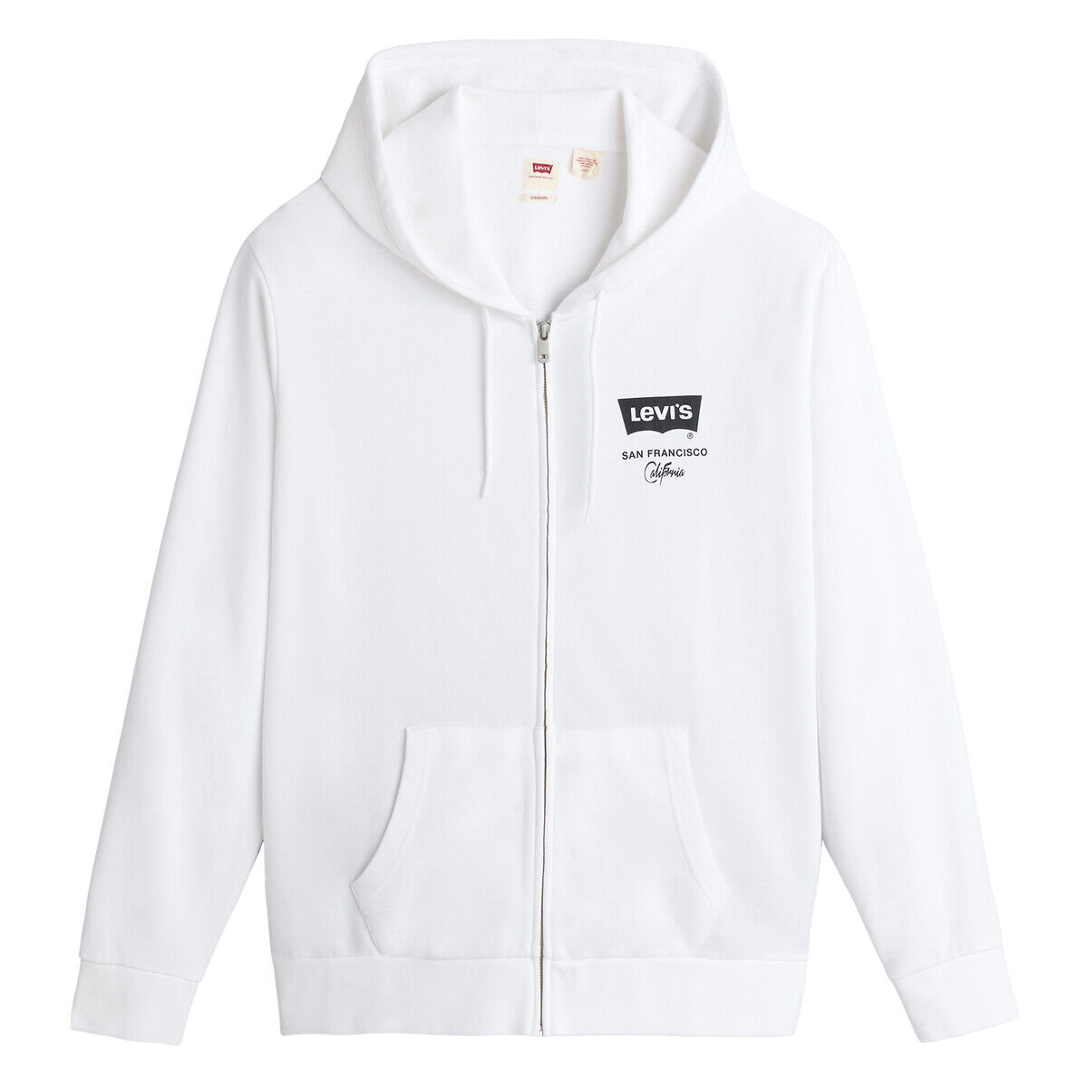 LEVI'S Kapuzensweatjacke Chesthit mit Logo WEISS