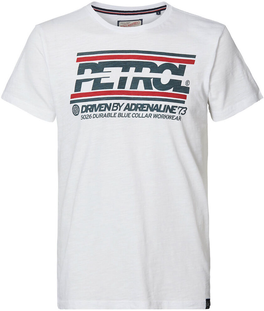 PETROL INDUSTRIES T-Shirt mit rundem Ausschnitt, Petrol Industries-Logo WEISS