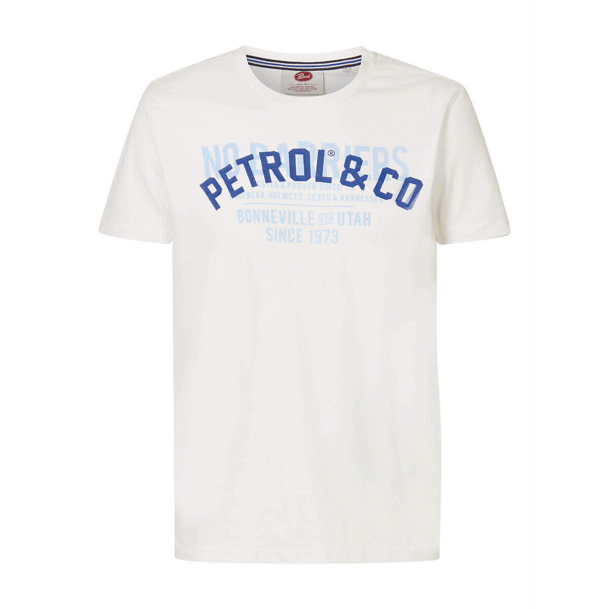 PETROL INDUSTRIES T-Shirt mit rundem Ausschnitt und Petrol-Logo GELB;BLAU;WEISS;GRÜN