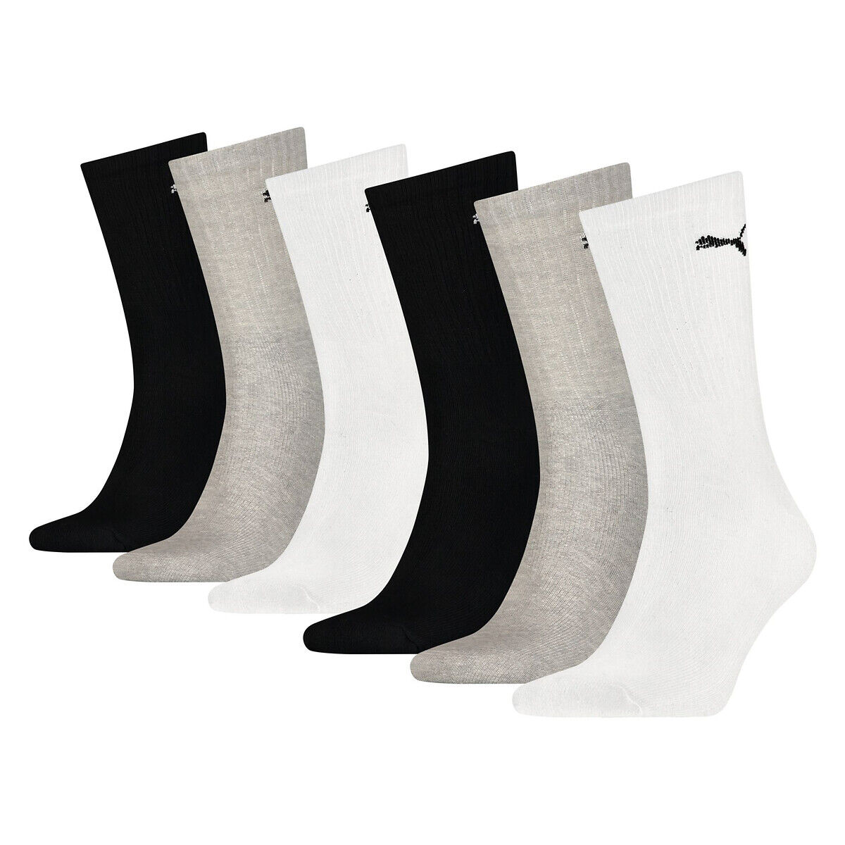 Puma 6 Paar Socken, hohe Form WEISS;SCHWARZ