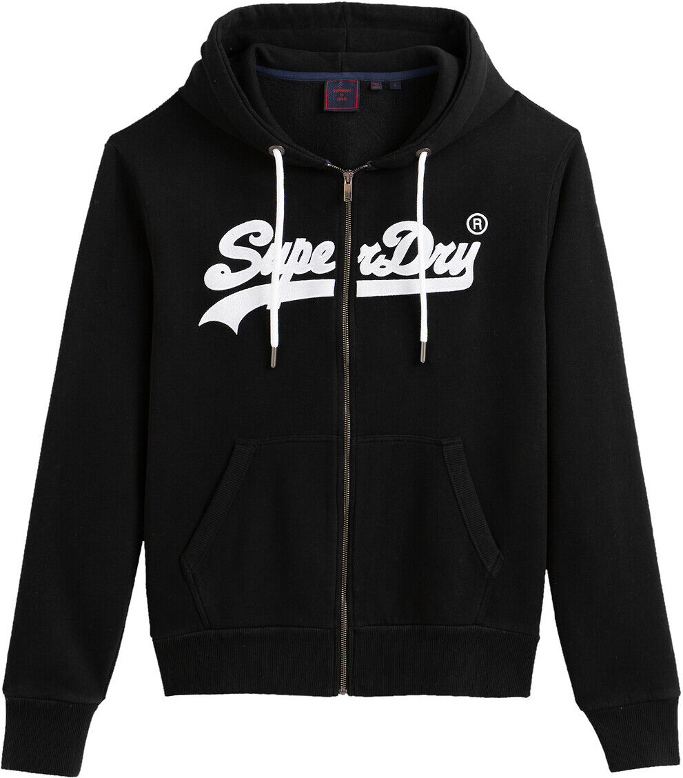 SUPERDRY Kapuzen-Sweatjacke mit Reissverschluss Vintage Logo Embroidery SCHWARZ