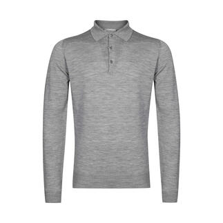 John Smedley 30-Gauge-Langarm-Polo, 52 - Grau