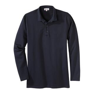 Piqué-Pyjama-Langarm-Polo, V-Shirt, -Shorts oder -Hose, Langarm-Polo - 54 - Navy