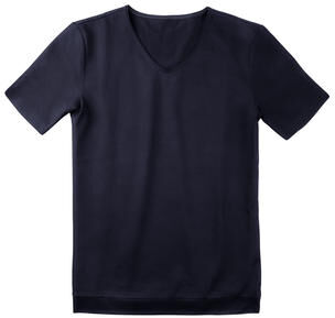 Piqué-Pyjama-Langarm-Polo, V-Shirt, -Shorts oder -Hose, V-Shirt - 54 - Navy