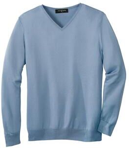 Junghans 1954 Seiden-Pullover, Rund- oder V-Ausschnitt, V-Ausschnitt - 54 - Hellblau