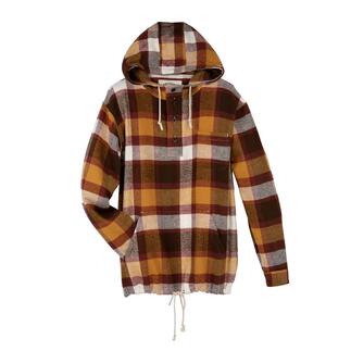 Portugiesischer Flanell-Hoodie, 50 - Rost/Braun/Weiss