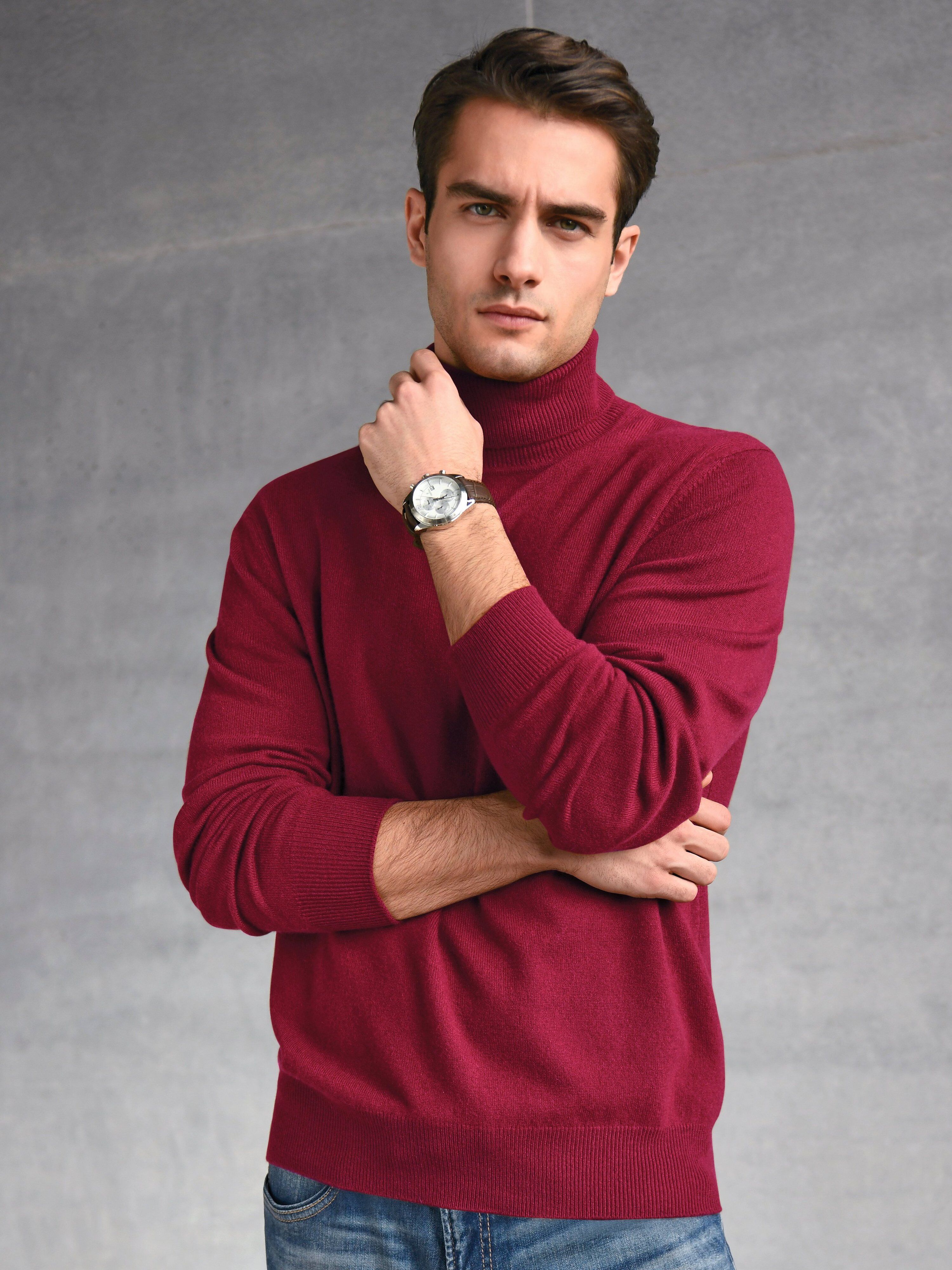 Peter Hahn Pullover aus 100% Premium-Kaschmir Modell Roland Peter Hahn Cashmere rot Herren 50