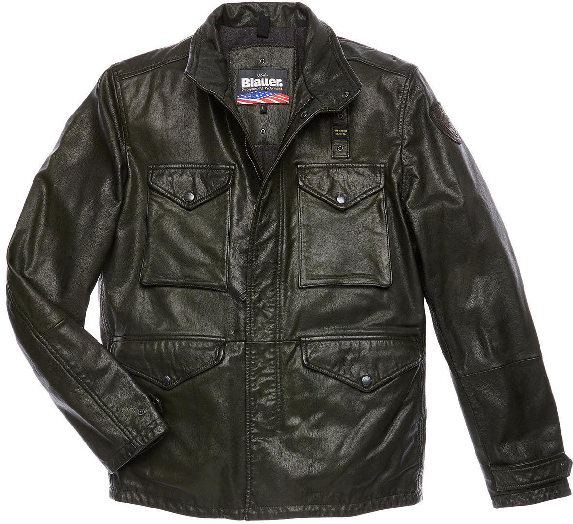 Blauer USA Michigan Lederjacke L Schwarz