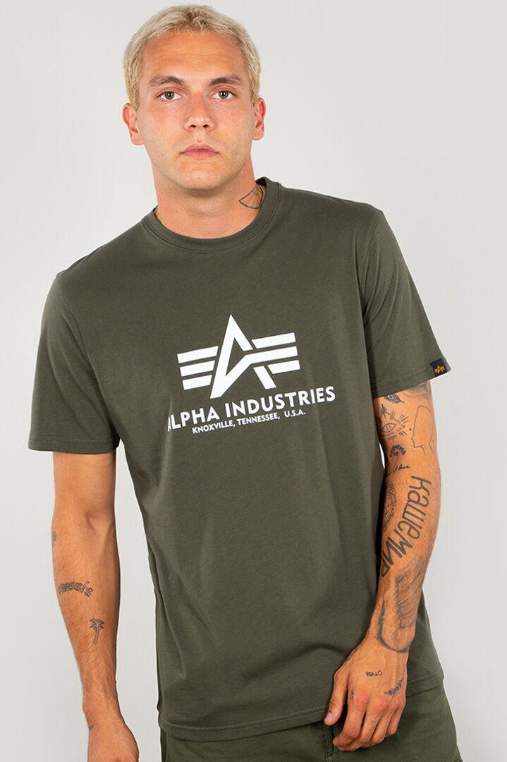 Alpha Industries Basic T-Shirt L Weiss Grün