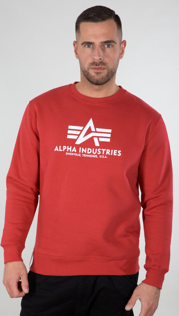 Alpha Industries Basic Sweatshirt M Weiss Rot
