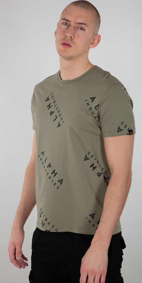 Alpha Industries AOP T-Shirt 3XL Schwarz Grün