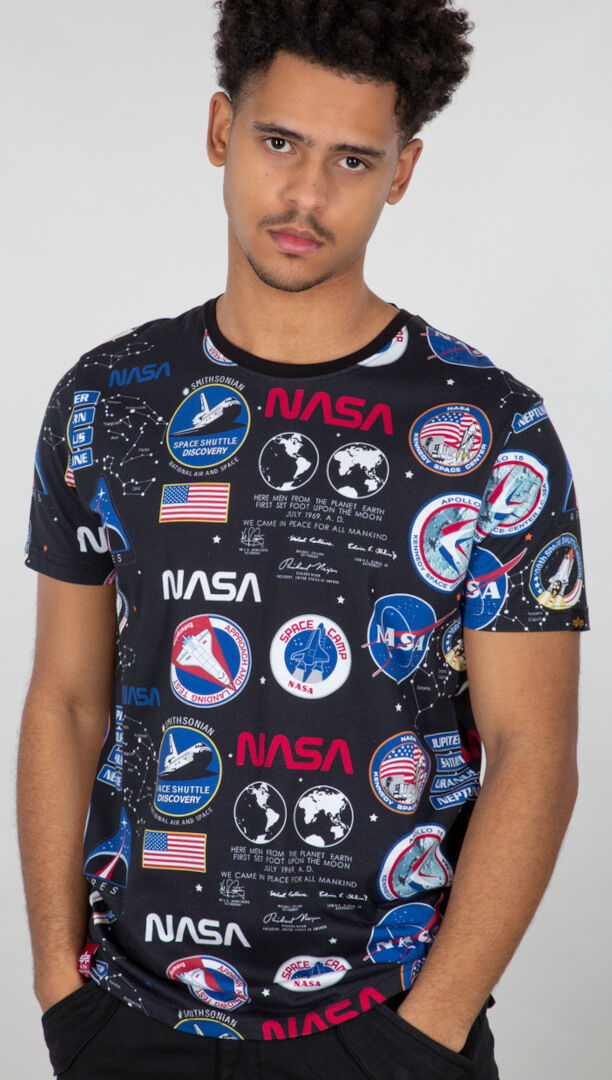 Alpha Industries NASA AOP T-Shirt L Schwarz