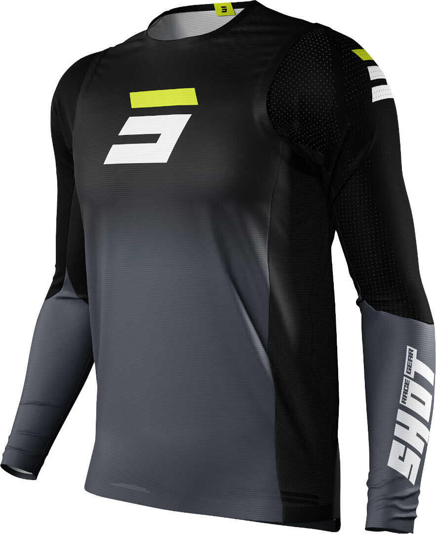 Shot Aerolite Gradient Motocross Jersey S Schwarz Weiss Gelb