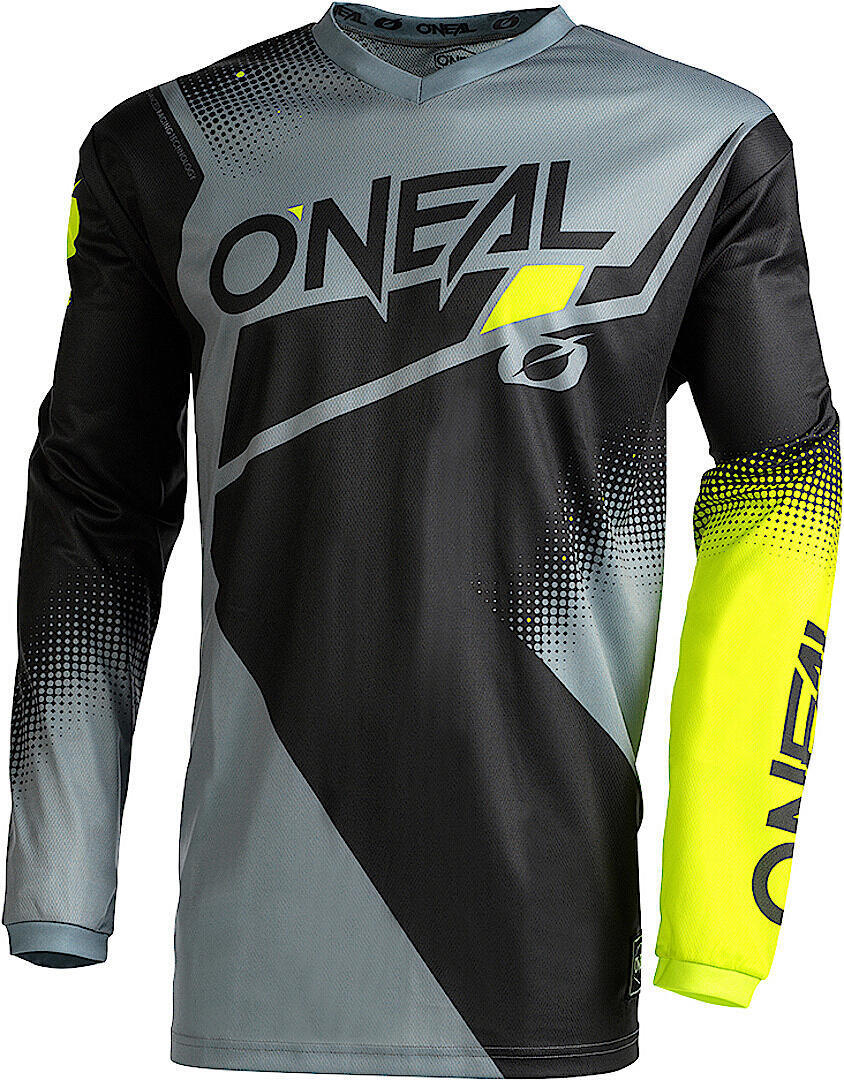 Oneal Element Racewear V.22 Motocross Jersey M Schwarz Grau Gelb