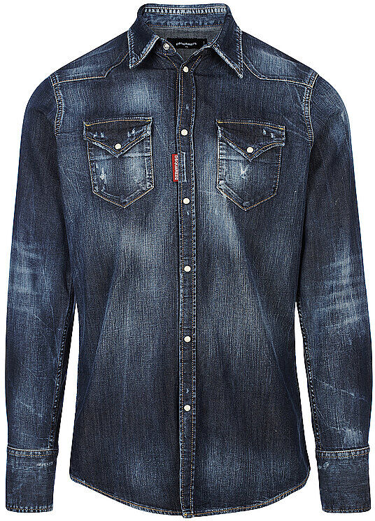 DSQUARED 2 Jeanshemd Classic Western blau   Herren   Größe: 48   S74DM0568