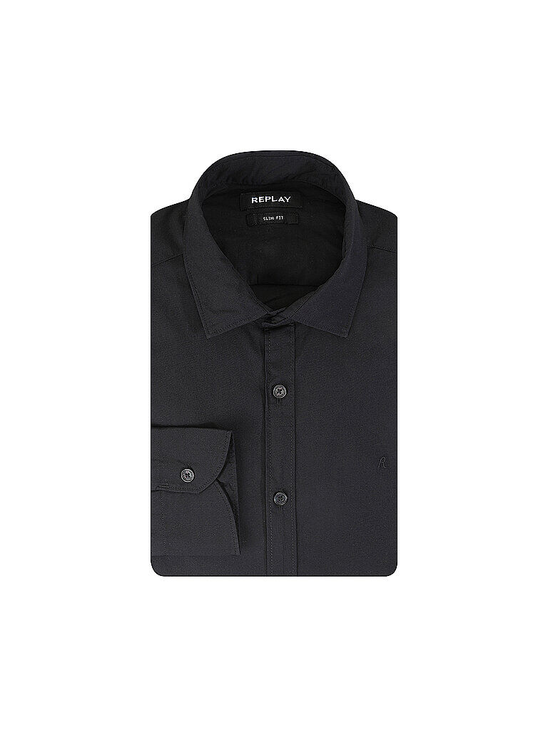 REPLAY Hemd Slim Fit schwarz   Herren   Größe: XXL   M4028 80279A