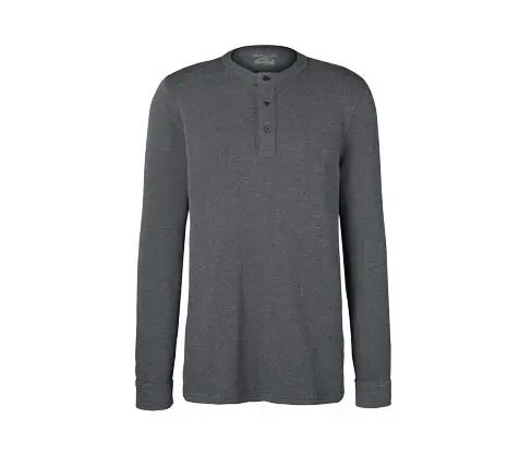 Tchibo - Jacquard-Henley - Blau - 100% Baumwolle - Gr.: L Baumwolle  L