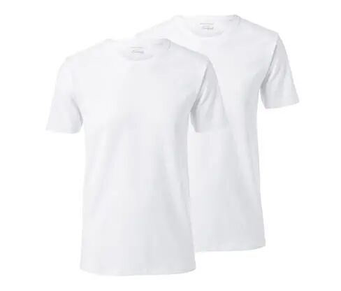 Tchibo - 2 T-Shirts mit Rundhalsausschnitt - Weiss - 100% Baumwolle - Gr.: L Baumwolle 2x L