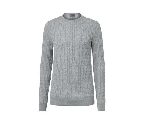 Tchibo - Strickpullover - Grau/Meliert - Gr.: L Baumwolle Grau L