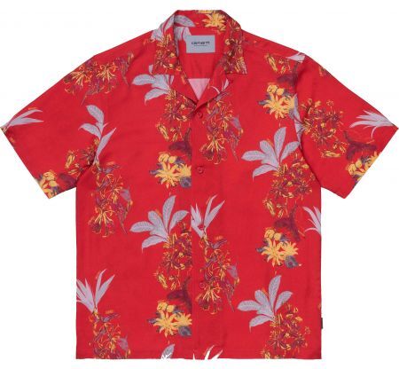 Carhartt KOŠILE CARHARTT Hawaiian Floral S/S - červená - L