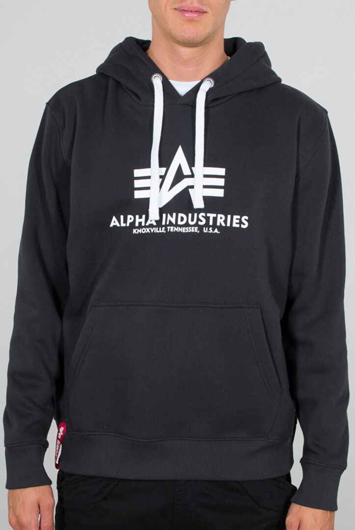 Alpha Industries Basic Mikina s kapucí L Šedá Bílá