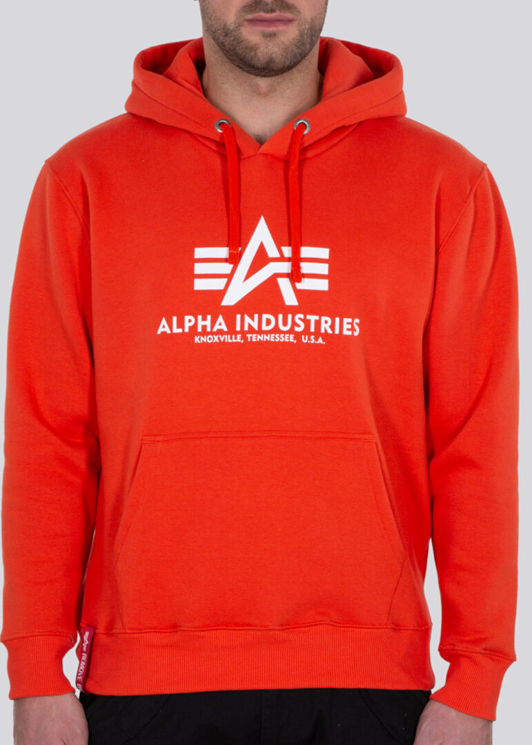 Alpha Industries Basic Mikina s kapucí XL Bílá Oranžová