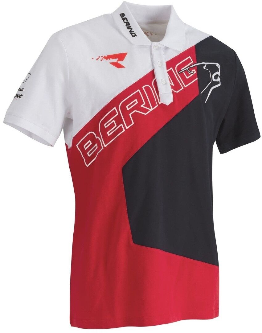 Bering Racing Tričko s límečkem 3XL Černá Bílá červená
