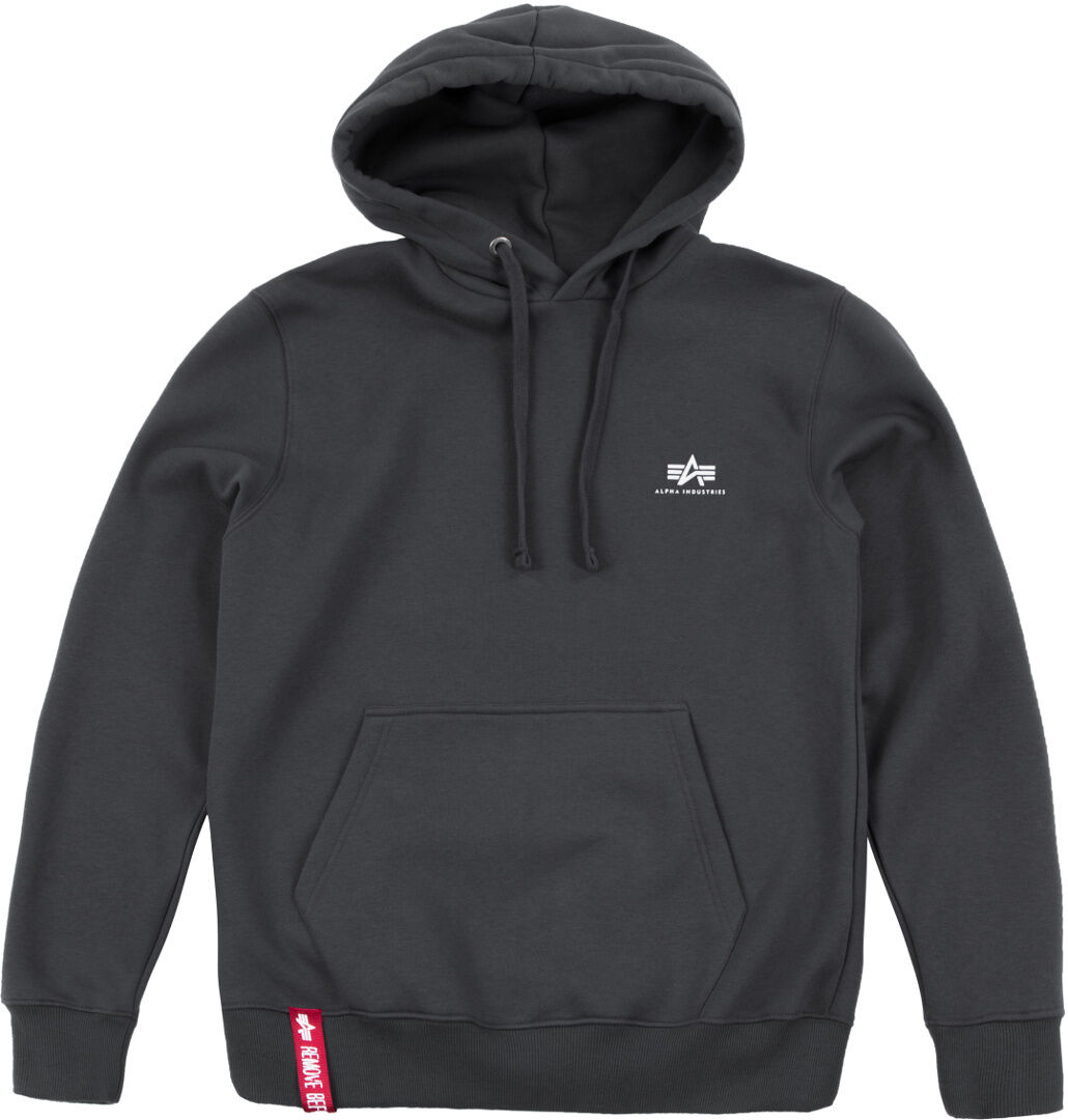 Alpha Industries Alpha Basic Small Logo Hoodie M Černá Šedá