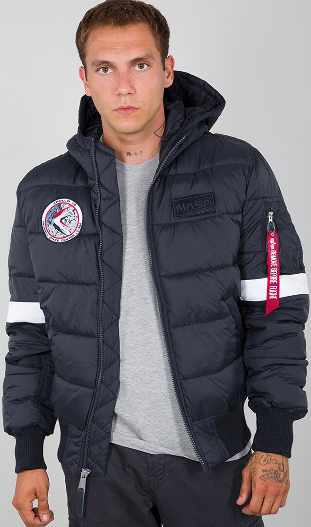 Alpha Industries Hooded Puffer FD NASA Bunda 3XL Modrá