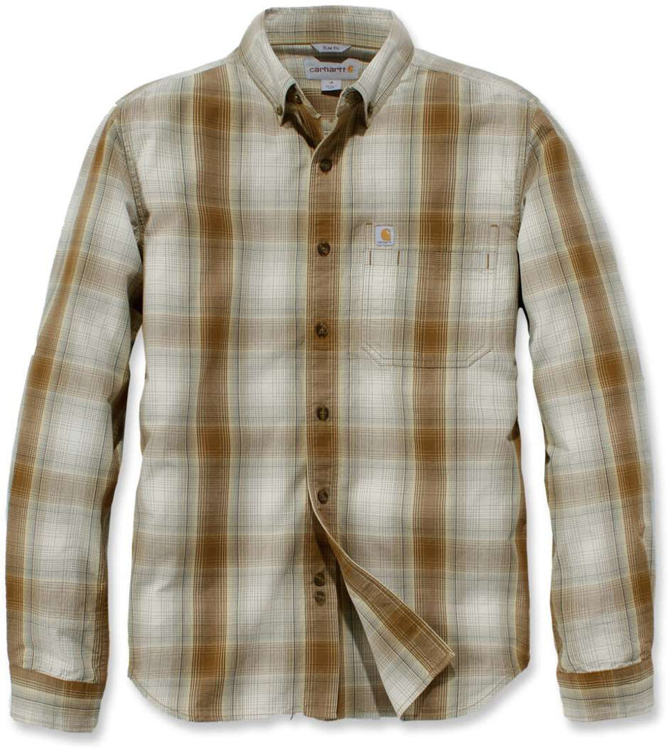 Carhartt Essential Plaid Long Sleeve košile 2XL Hnědá