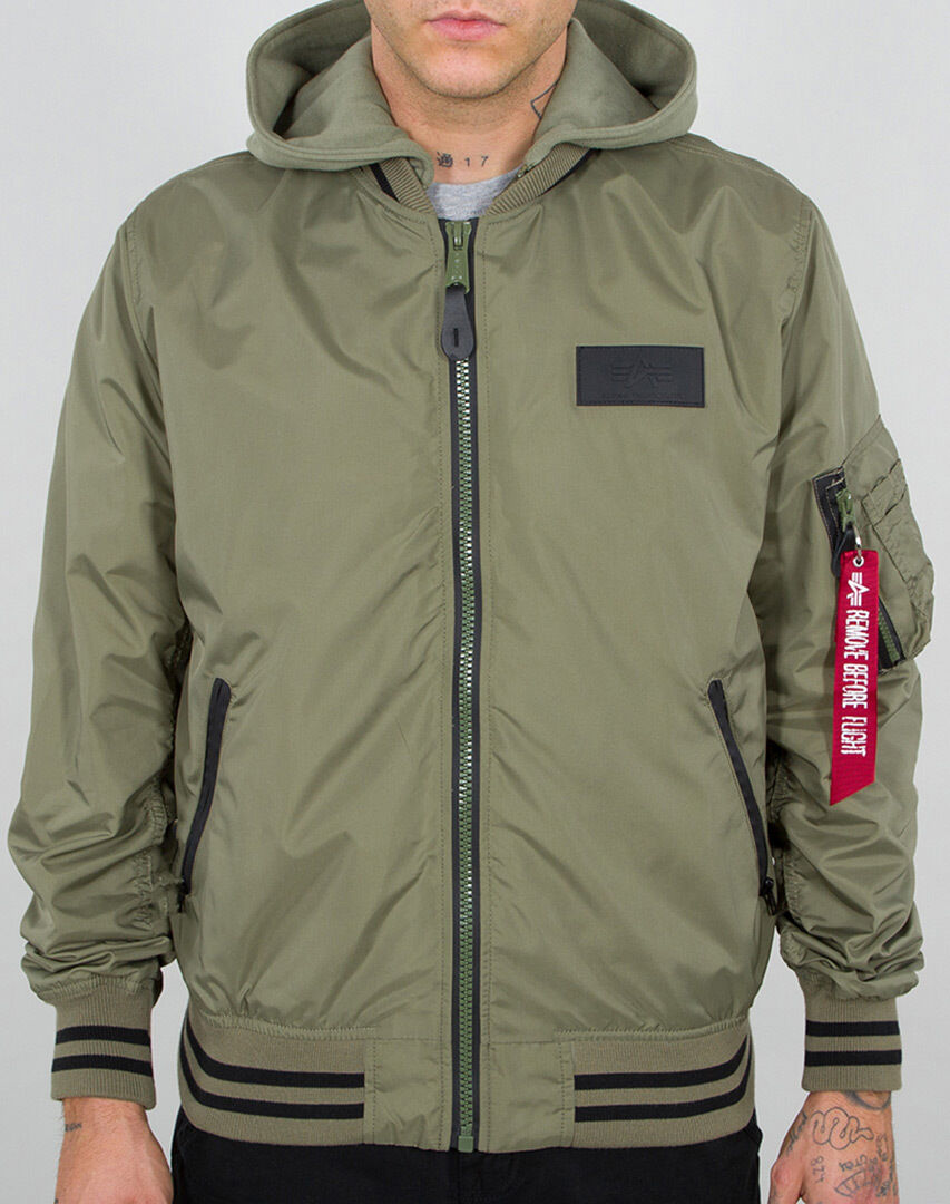 Alpha Industries MA-1 TT Hood Defense Bunda L Zelená