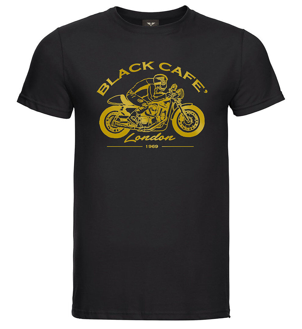 Black-Cafe London Classic Racer T-shirt 2XL Černá Zlatá